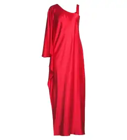 Ginger and Smart Grace One Shoulder Silk Maxi Dress in Red Size AU 16 for rent on The Volte - image 4