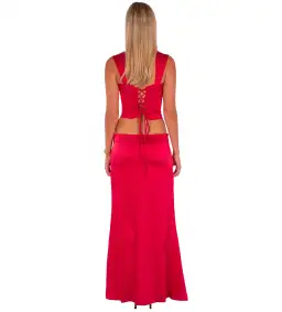 I am Delilah Valerie Corset and Skirt Set in Cherry Size XS / AU 6 for rent on The Volte - image 3