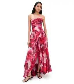 Aje Flora Maxi Gown Prismatic Floral Red Size AU 10