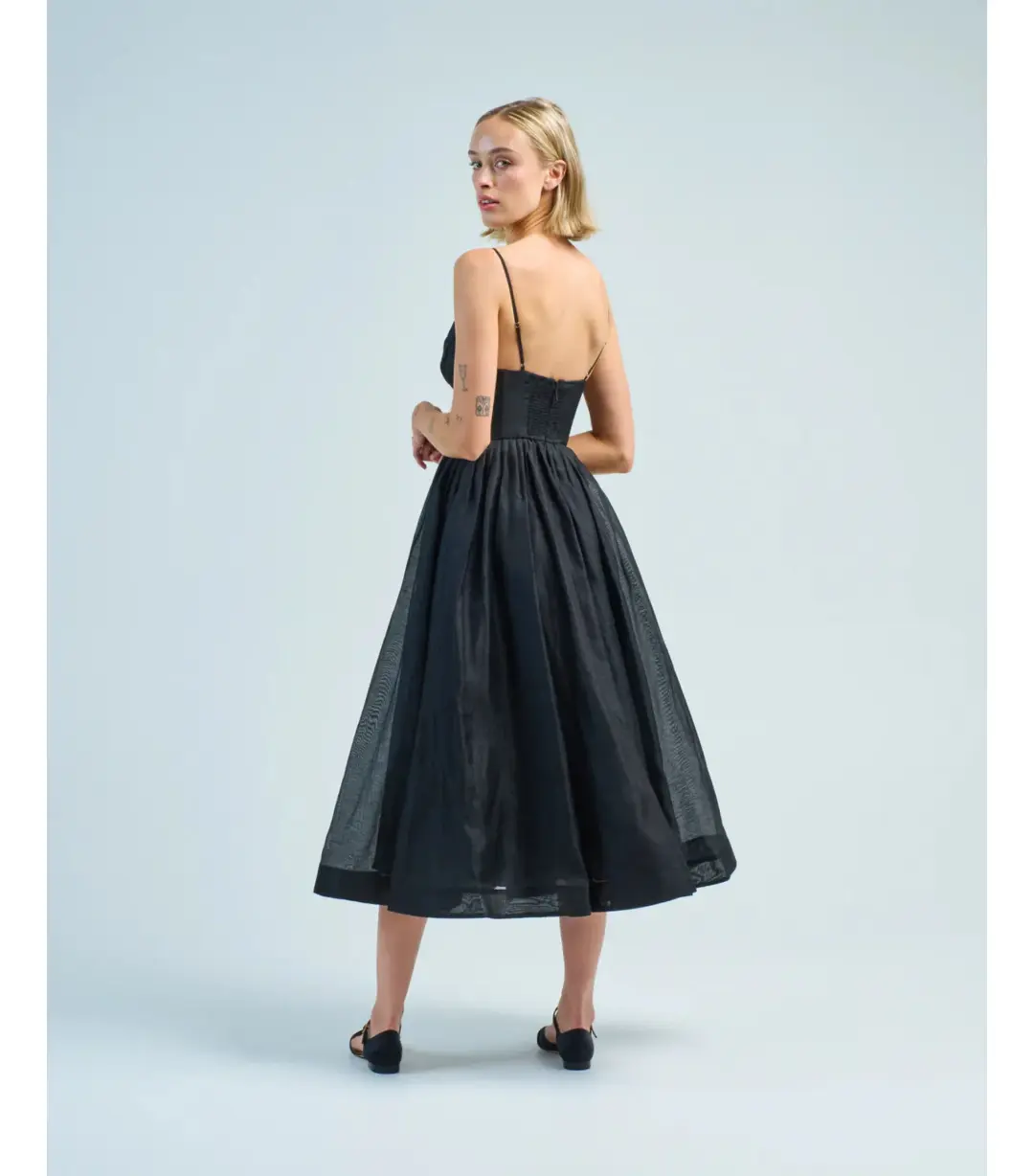 Zimmermann Hypnotic V Neck Midi Dress in Black Size 4 / AU 16 for rent on The Volte - main image