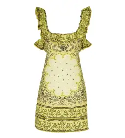 Zimmermann Matchmaker Frilled Mini Dress Yellow Bandana Size 1 AU 10 for rent on The Volte - image 4
