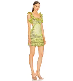 Zimmermann Matchmaker Frilled Mini Dress Yellow Bandana Size 1 AU 10 for rent on The Volte - image 2