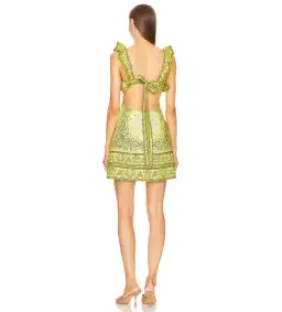 Zimmermann Matchmaker Frilled Mini Dress Yellow Bandana Size 1 AU 10 for rent on The Volte - image 3