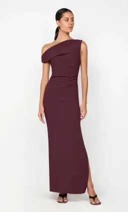 Bec & Bridge Leora Asym Maxi Dress Plum Size 10