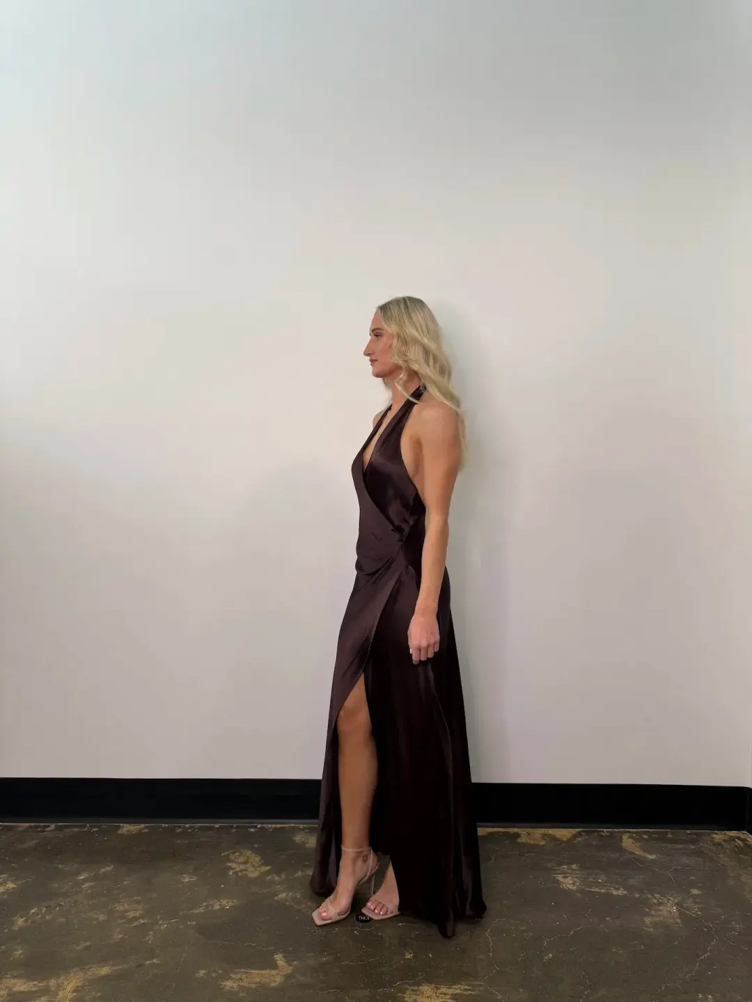 Bec & Bridge Elisia Wrap Maxi Dress in Dark Chocolate Size AU 8 for rent on The Volte - main image