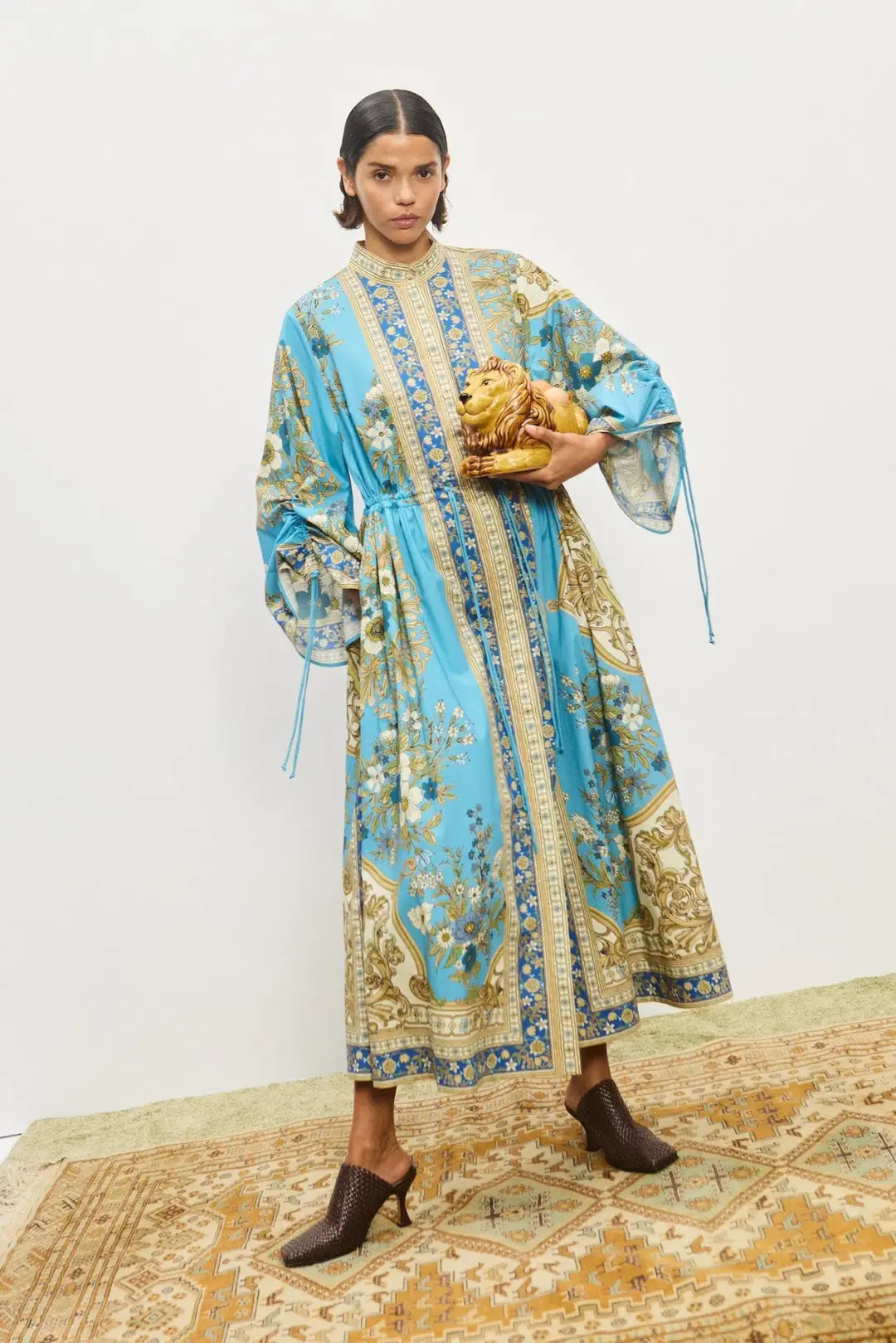 Alemais Cassie Pool Midi Dress in Blue Floral Size 16 for rent on The Volte - main image