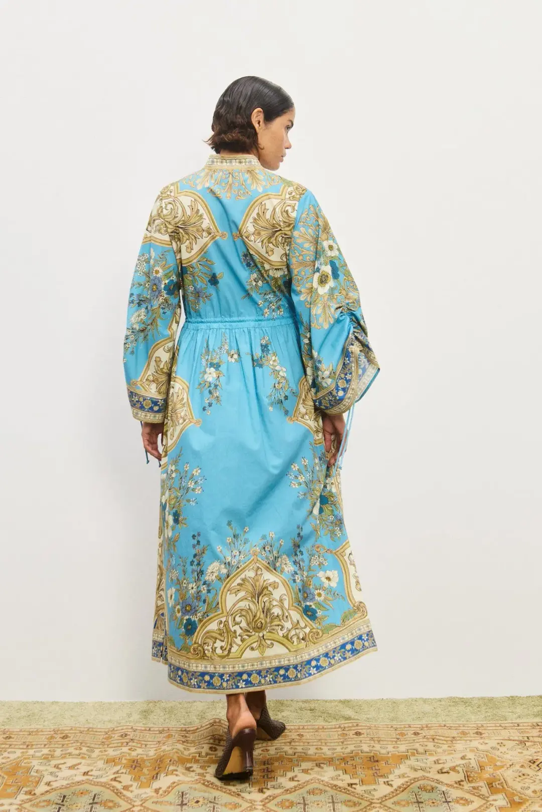 Alemais Cassie Pool Midi Dress in Blue Floral Size 16 for rent on The Volte - main image