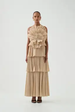 Aje Kyra Maxi Gown Gold Size 10 for rent on The Volte - image 1
