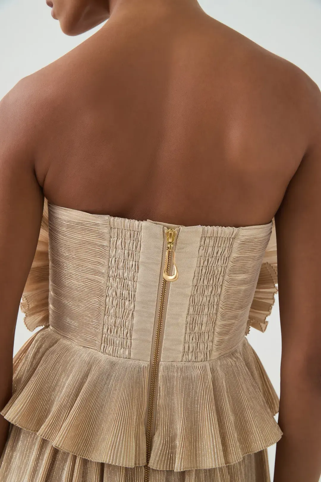 Aje Kyra Maxi Gown Gold Size 10 for rent on The Volte - main image