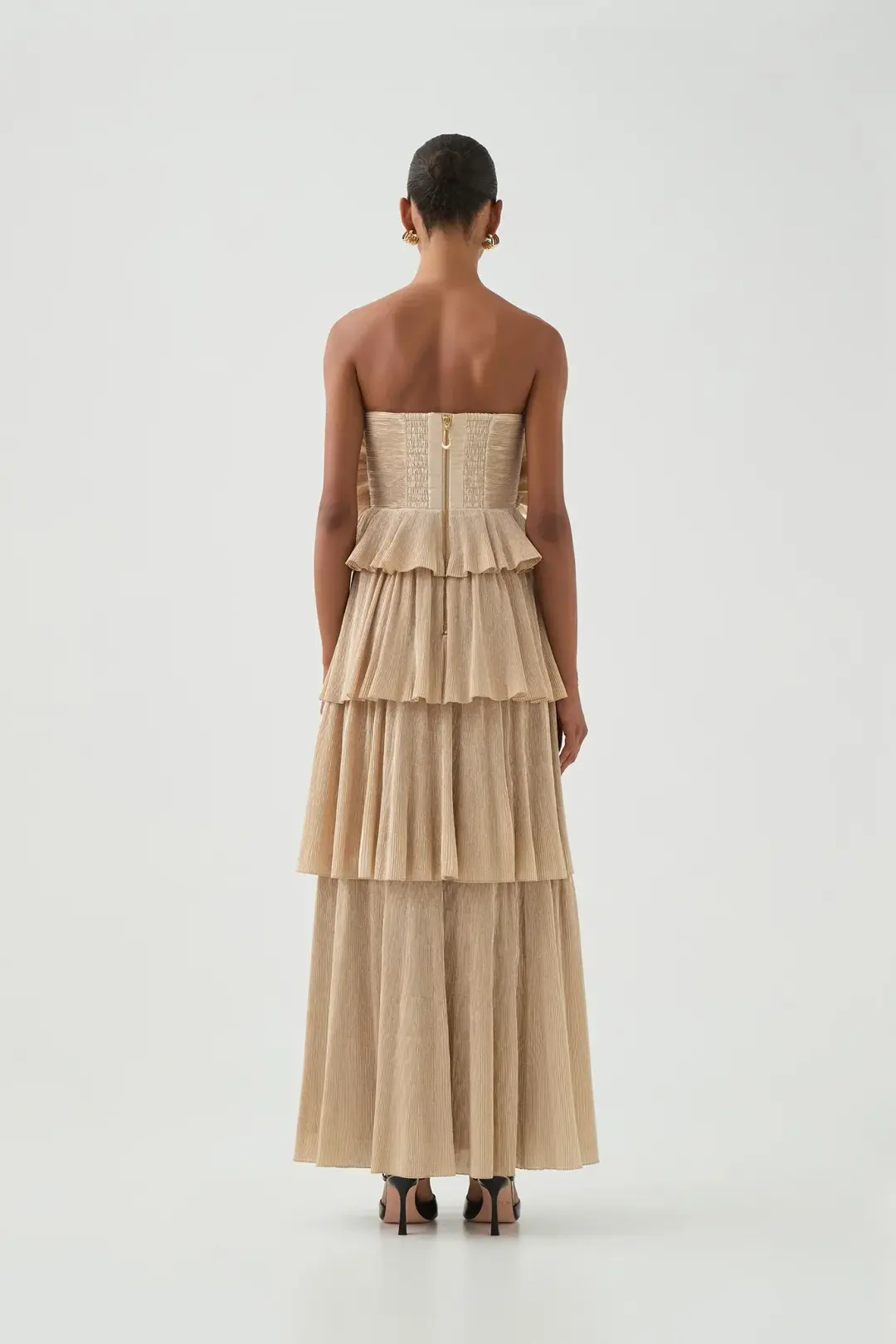 Aje Kyra Maxi Gown Gold Size 10 for rent on The Volte - main image