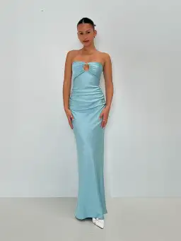 Bec + Bridge Emilia Strapless Maxi Dress in Blue Size AU 8 for rent on The Volte - image 1