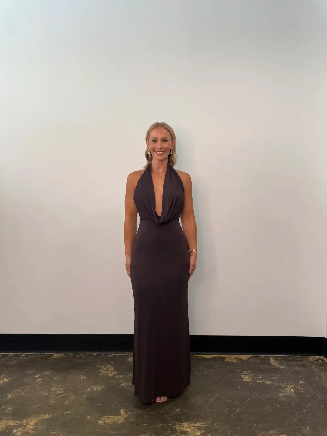 Bec & Bridge Nessie Cowl Neck Maxi Dress Dark Chocolate Size 8 for rent on The Volte - main image