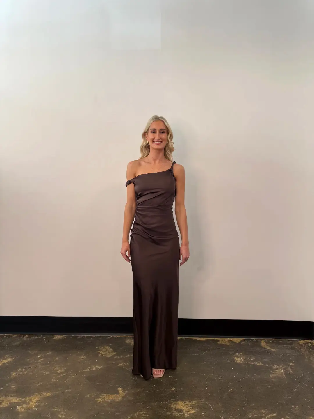 Bec & Bridge Lunetta Twist Strap Dress Dark Chocolate Size 10 for rent on The Volte - main image