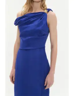 Aje Bridgette Midi Dress Cobalt Blue Size 12 for rent on The Volte - image 2