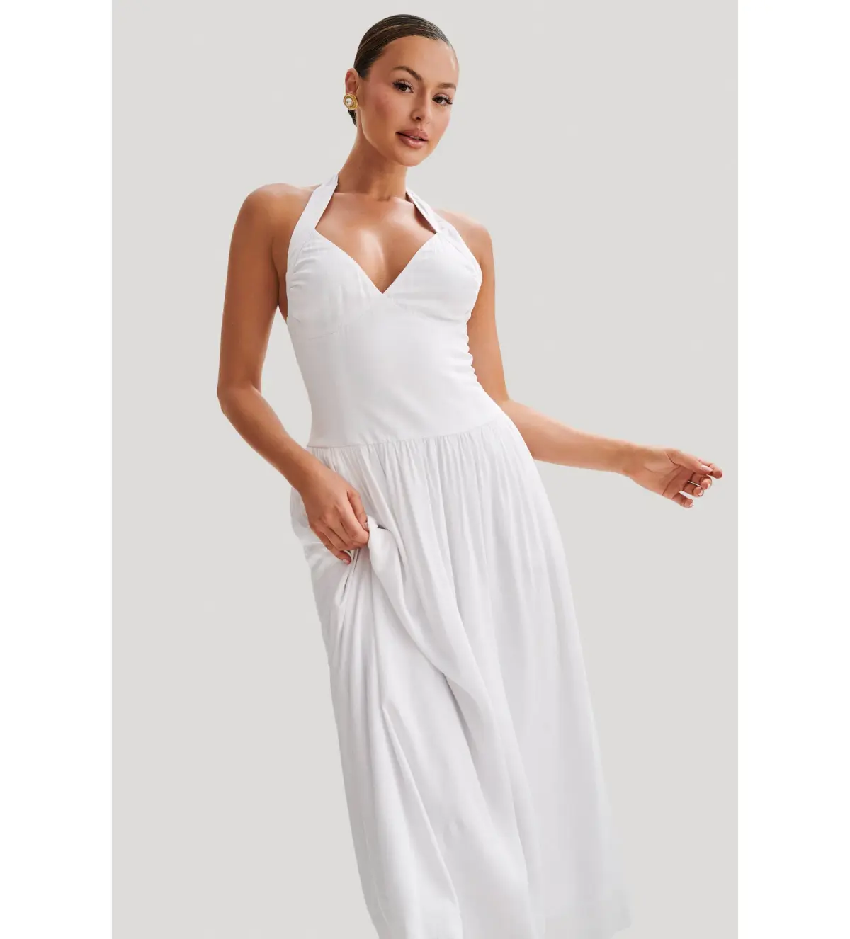 Meshki Harriette Halter Midi Dress in White Size XS / AU 6 - Image 4