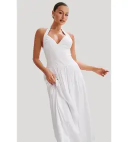Meshki Harriette Halter Midi Dress in White Size XS / AU 6 for rent on The Volte - image 4