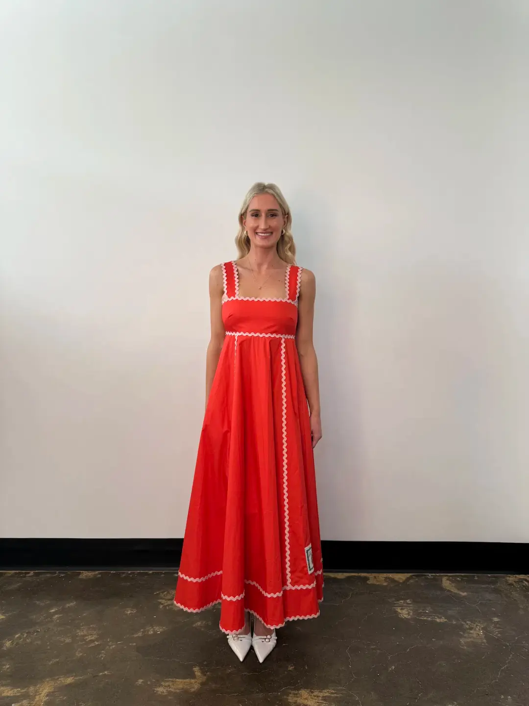 Alemais Contessa Summer Midi Dress Orange Print Size 6 for rent on The Volte - main image