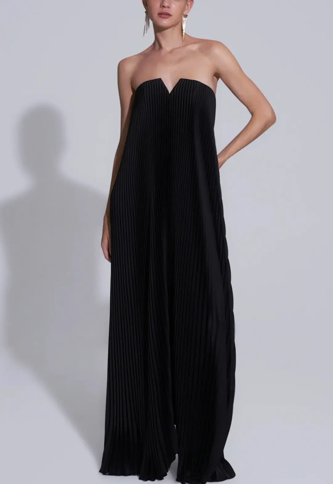 L'Idee Black Tie Gown Dress Noir Black Size 8 for rent on The Volte - main image