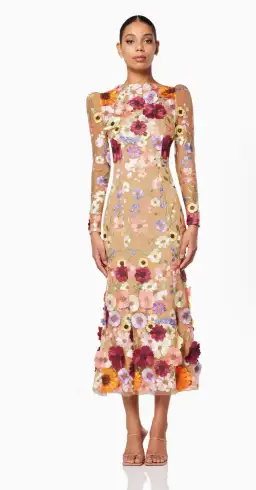 Elliatt Shannon Floral Midi Dress In Pink Size M / AU 10 for rent on The Volte - image 1