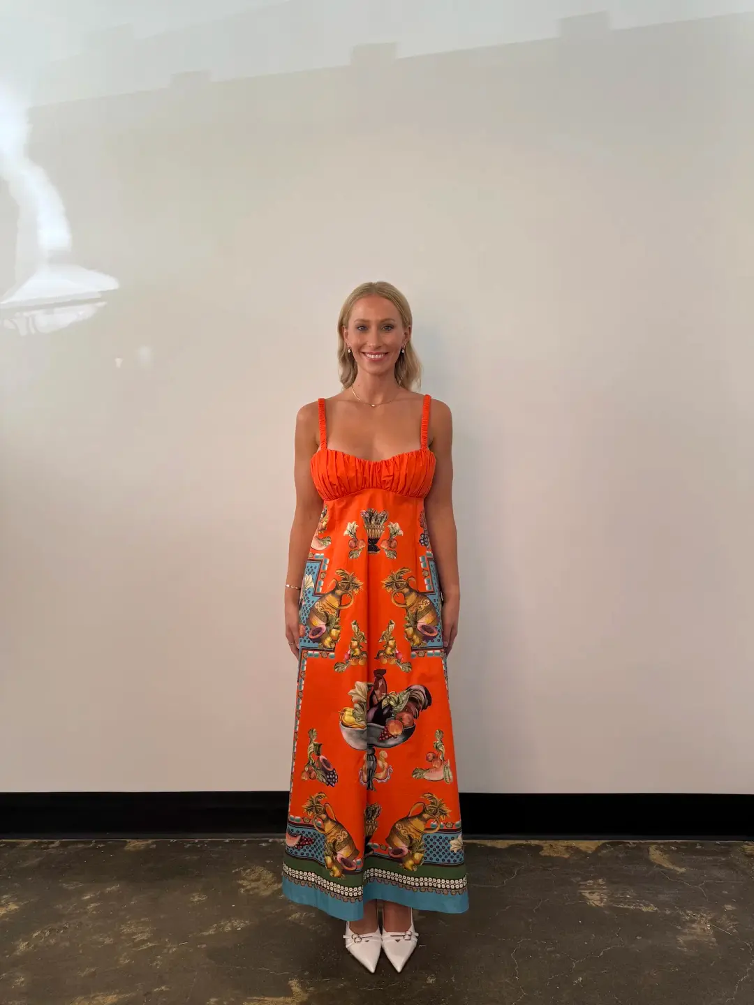 Alemais Rocco Midi Dress Orange Print Size 6 for rent on The Volte - main image