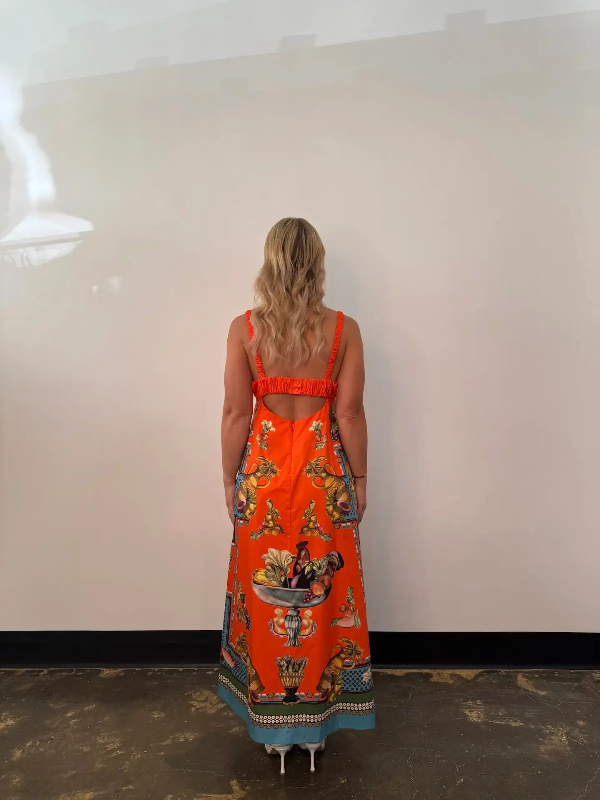 Alemais Rocco Midi Dress Orange Print Size 6 - Image 4