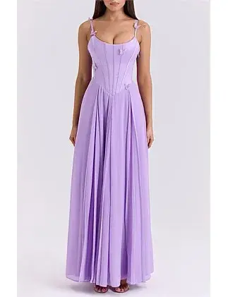 House of CB Pascha Maxi Dress in Lilac Size L/ AU 12