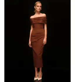 Rachel Gilbert Camille Gown in Chocolate Size 8 for rent on The Volte - image 1