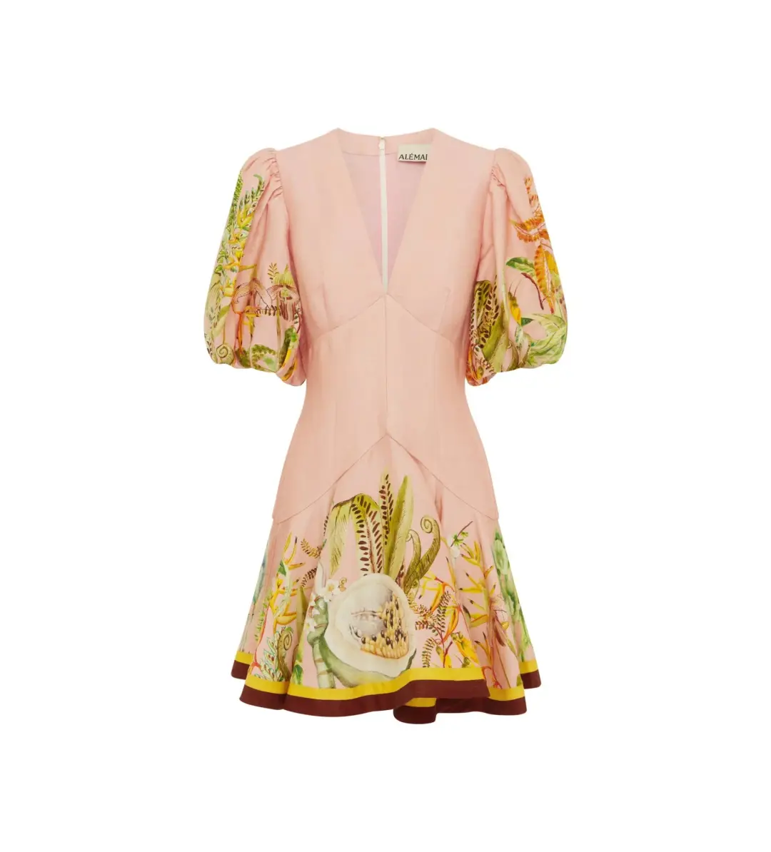 Alemais Papaya Mini Dress Pink Print Size 10 for rent on The Volte - main image