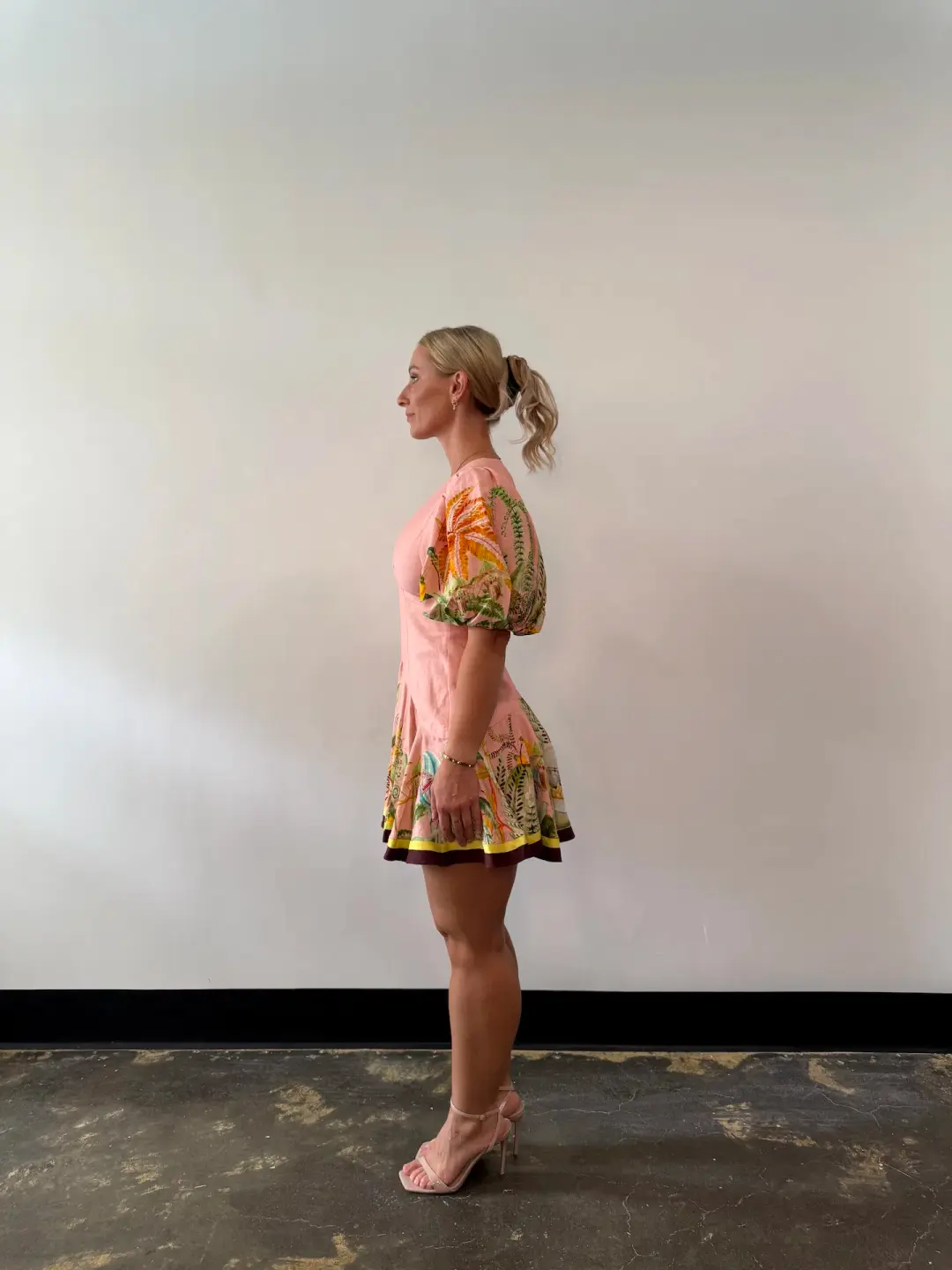 Alemais Papaya Mini Dress Pink Print Size 10 for rent on The Volte - main image