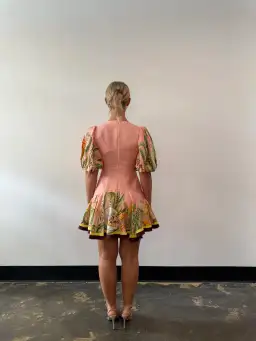 Alemais Papaya Mini Dress Pink Print Size 10 for rent on The Volte - image 6