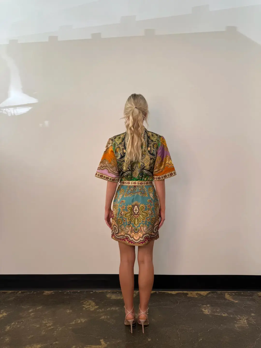 Alemais Clemenza Spliced Mini Dress Multi Size 8 for rent on The Volte - main image