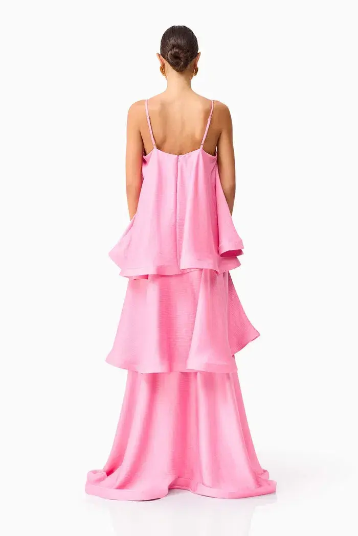 Elliatt Tilly Tiered Maxi Dress Pink Size M / AU 10 for rent on The Volte - main image