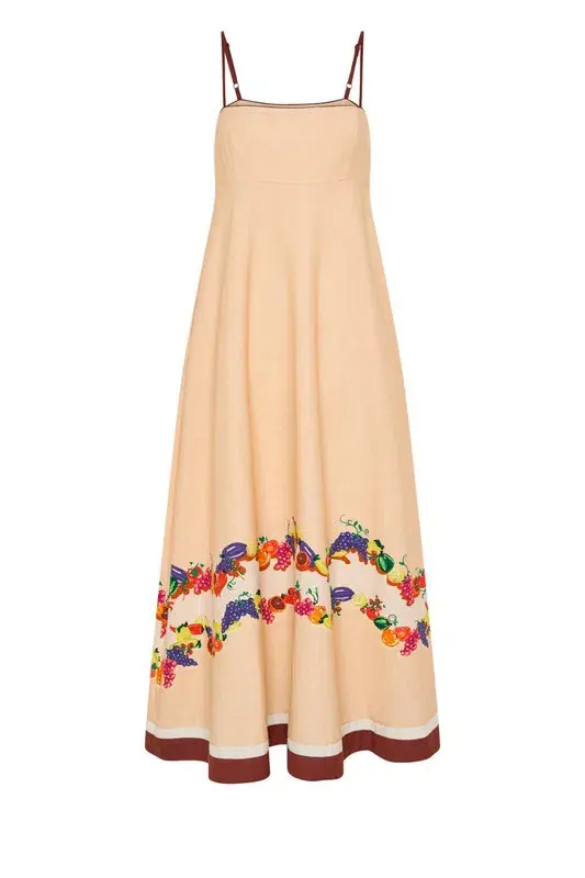 Bohemian Traders Fruity Slip Maxi Dress Peach Size 10 for rent on The Volte - main image
