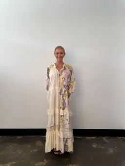 Bohemian Traders Castello Ruffle Maxi Dress Cream Size 12 for rent on The Volte - image 1