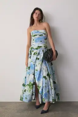 Aje Behold Maxi Dress Blue Hydrangea Size 10