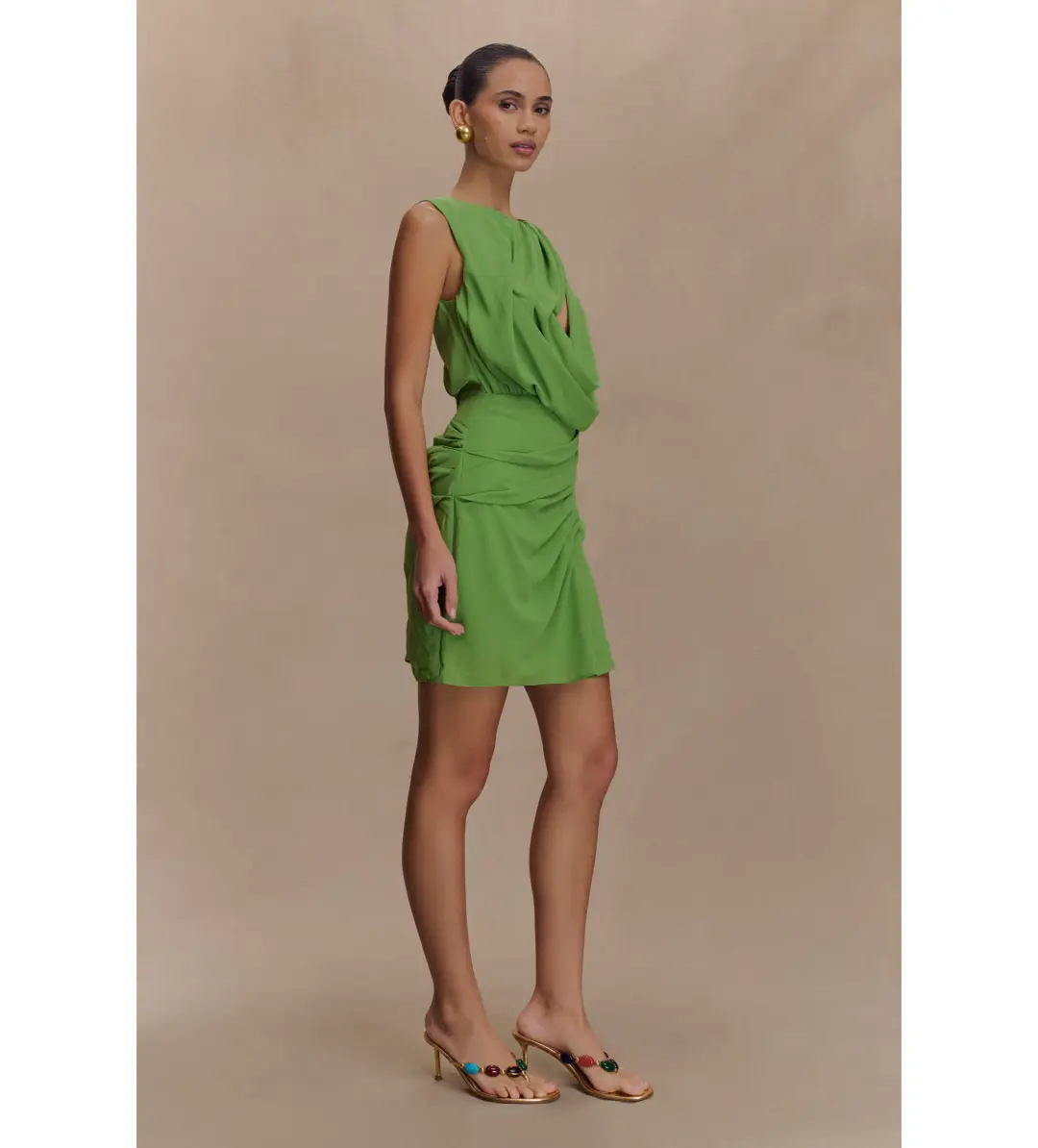 Meshki Oria Chiffon Mini Dress Green Size XXL/AU 16 for rent on The Volte - main image