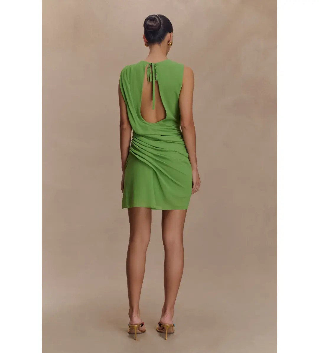 Meshki Oria Chiffon Mini Dress Green Size XXL/AU 16 for rent on The Volte - main image