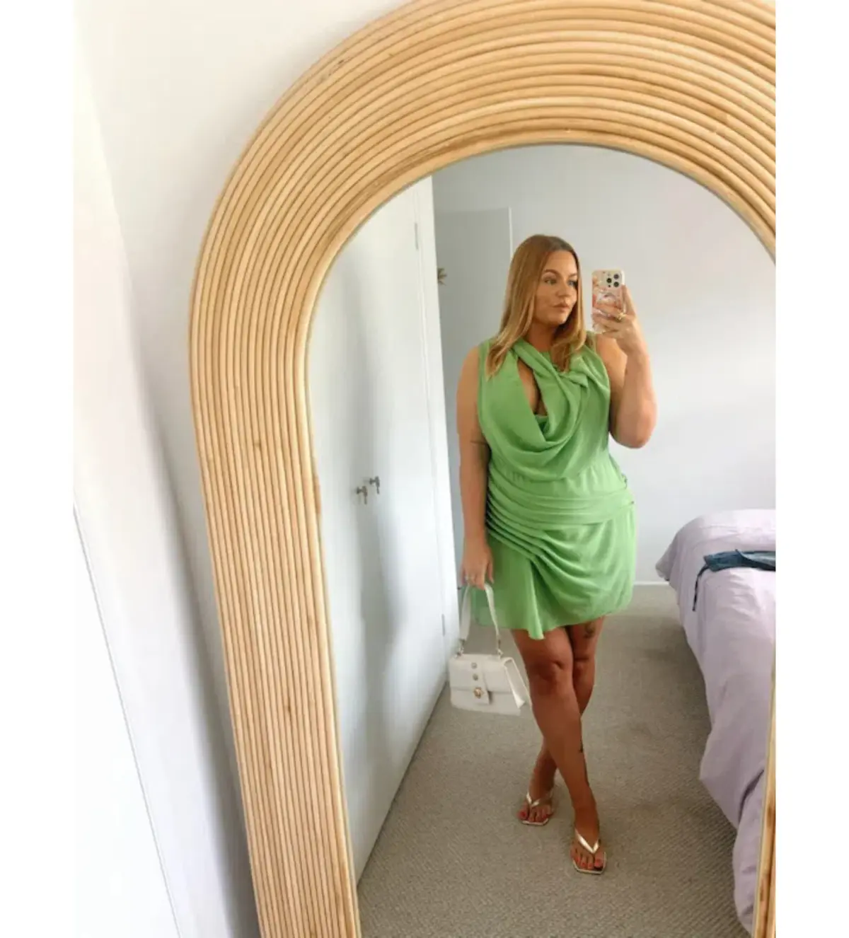 Meshki Oria Chiffon Mini Dress Green Size XXL/AU 16 - Image 2