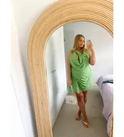 Meshki Oria Chiffon Mini Dress Green Size XXL/AU 16 for rent on The Volte - image 2