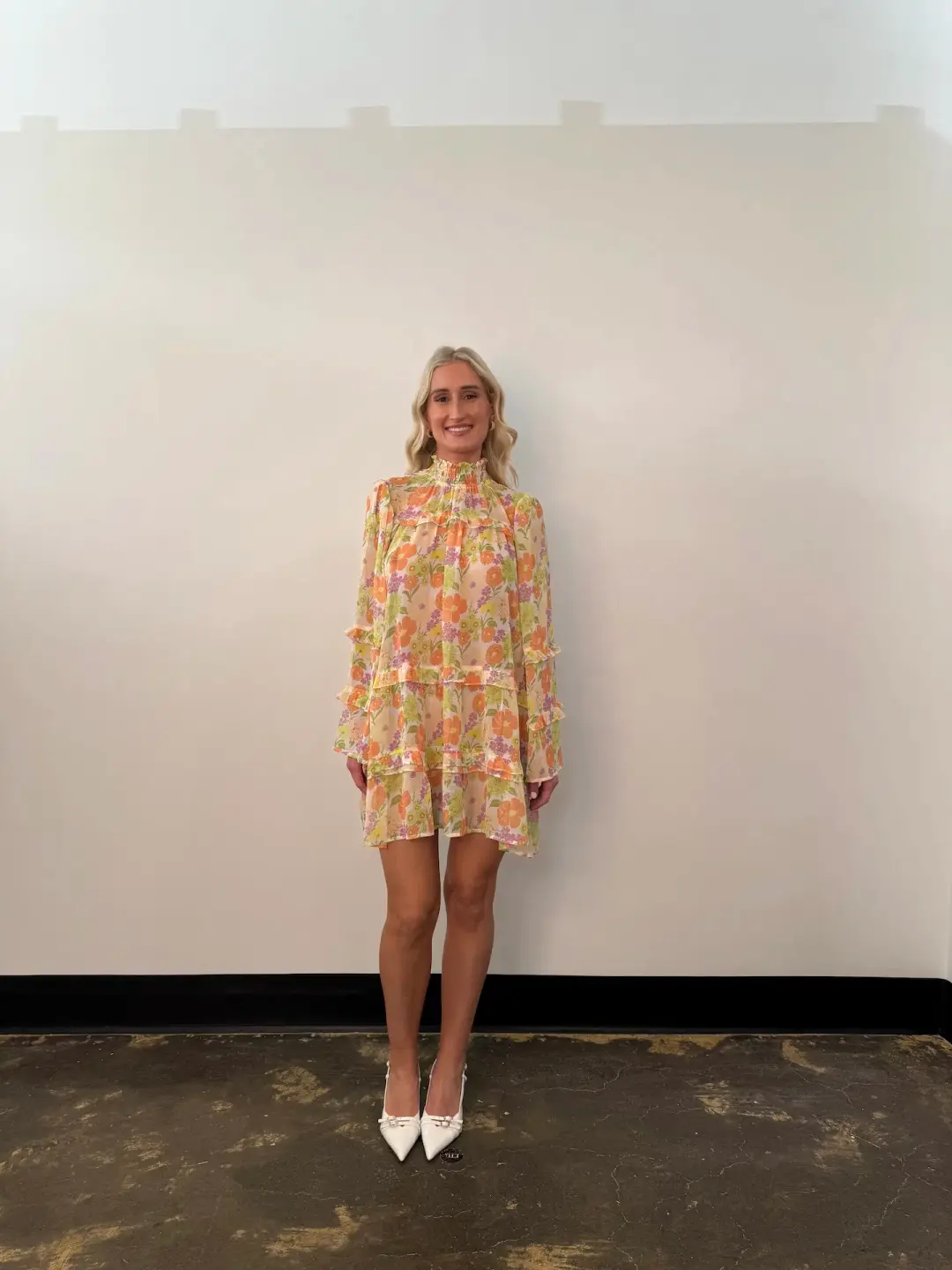 Bohemian Traders Sundance Flare Sleeve Mini in Multi Floral Size 10 for rent on The Volte - main image