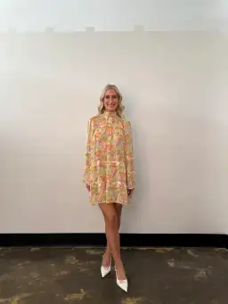 Bohemian Traders Sundance Flare Sleeve Mini in Multi Floral Size 10 for rent on The Volte - image 1