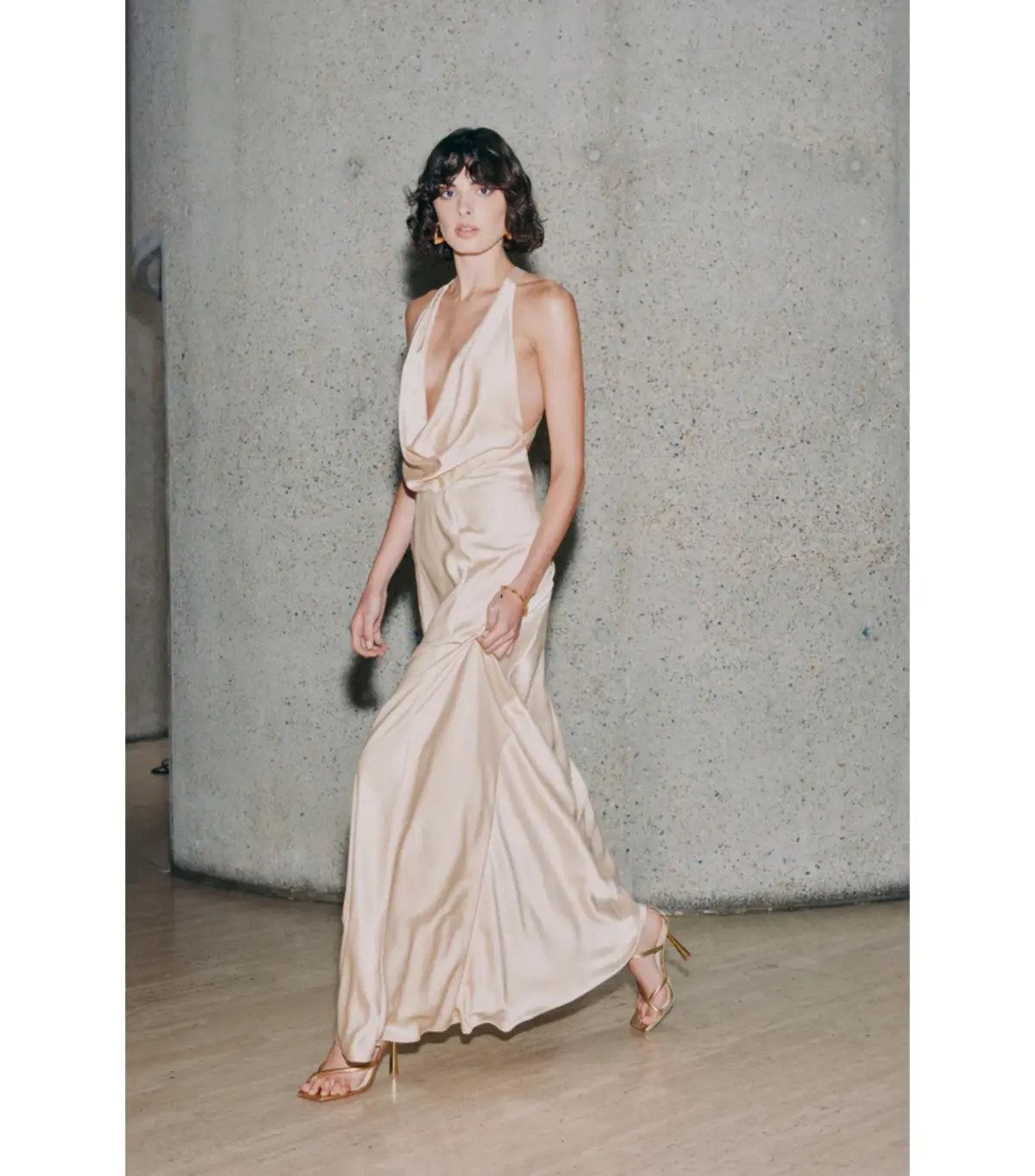 Manning Cartell Charmed Cowl Slip Maxi Dress Champagne Size AU 8 - Image 4