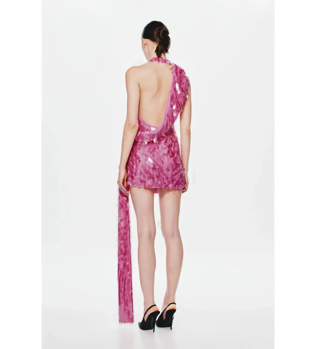 Misha Sapphire Sequin Mini Dress Fuchsia Pink Size 8/S for rent on The Volte - main image