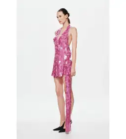 Misha Sapphire Sequin Mini Dress Fuchsia Pink Size 8/S for rent on The Volte - image 2