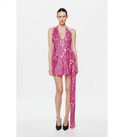 Misha Sapphire Sequin Mini Dress Fuchsia Pink Size 8/S for rent on The Volte - image 1