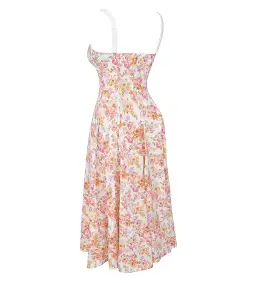 House of CB Sabrina Bustier Midi Dress Ivory Print Size L/AU 14 for rent on The Volte - image 7