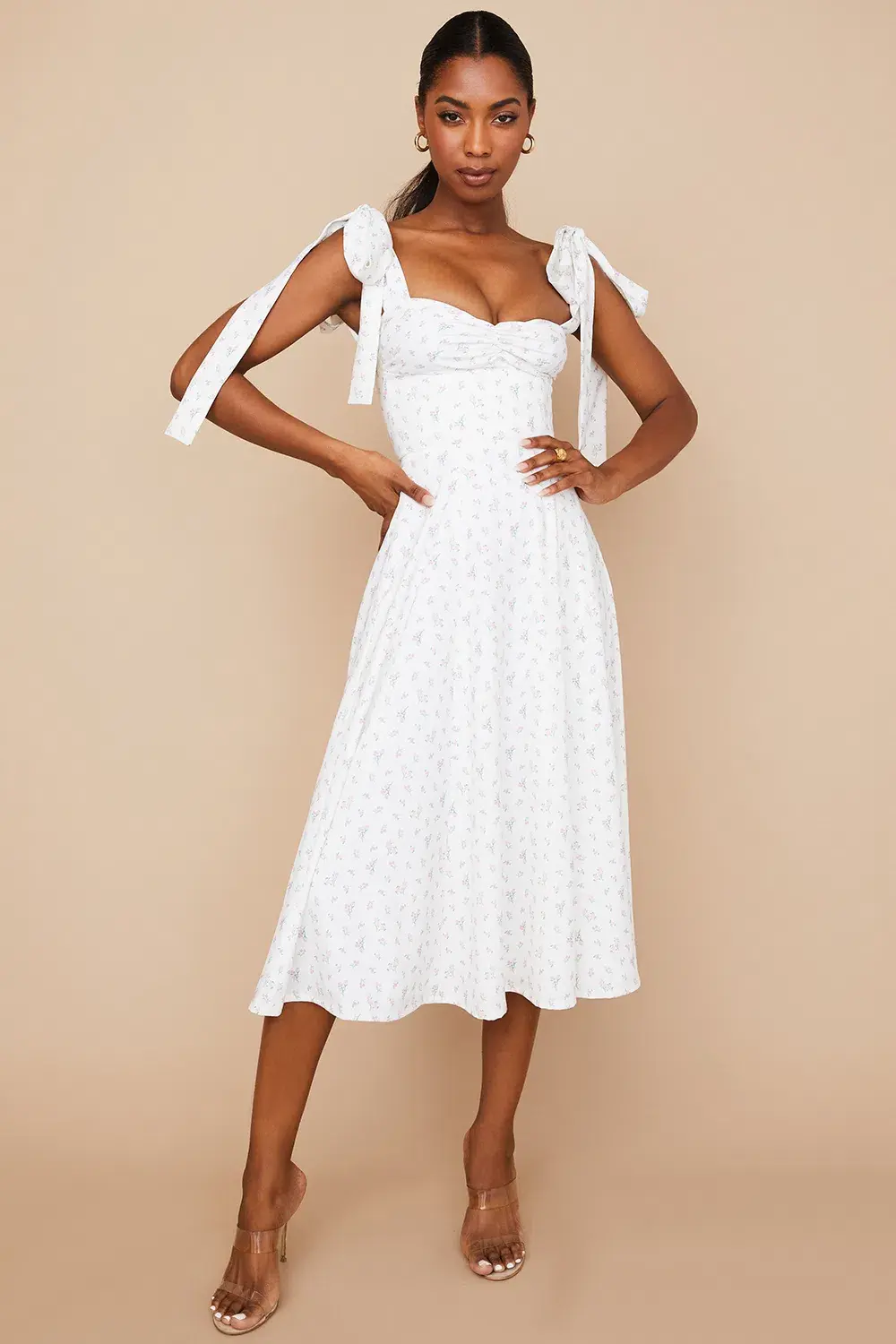 House of CB Alicia Midi Dress in White Size AU 14 for rent on The Volte - main image