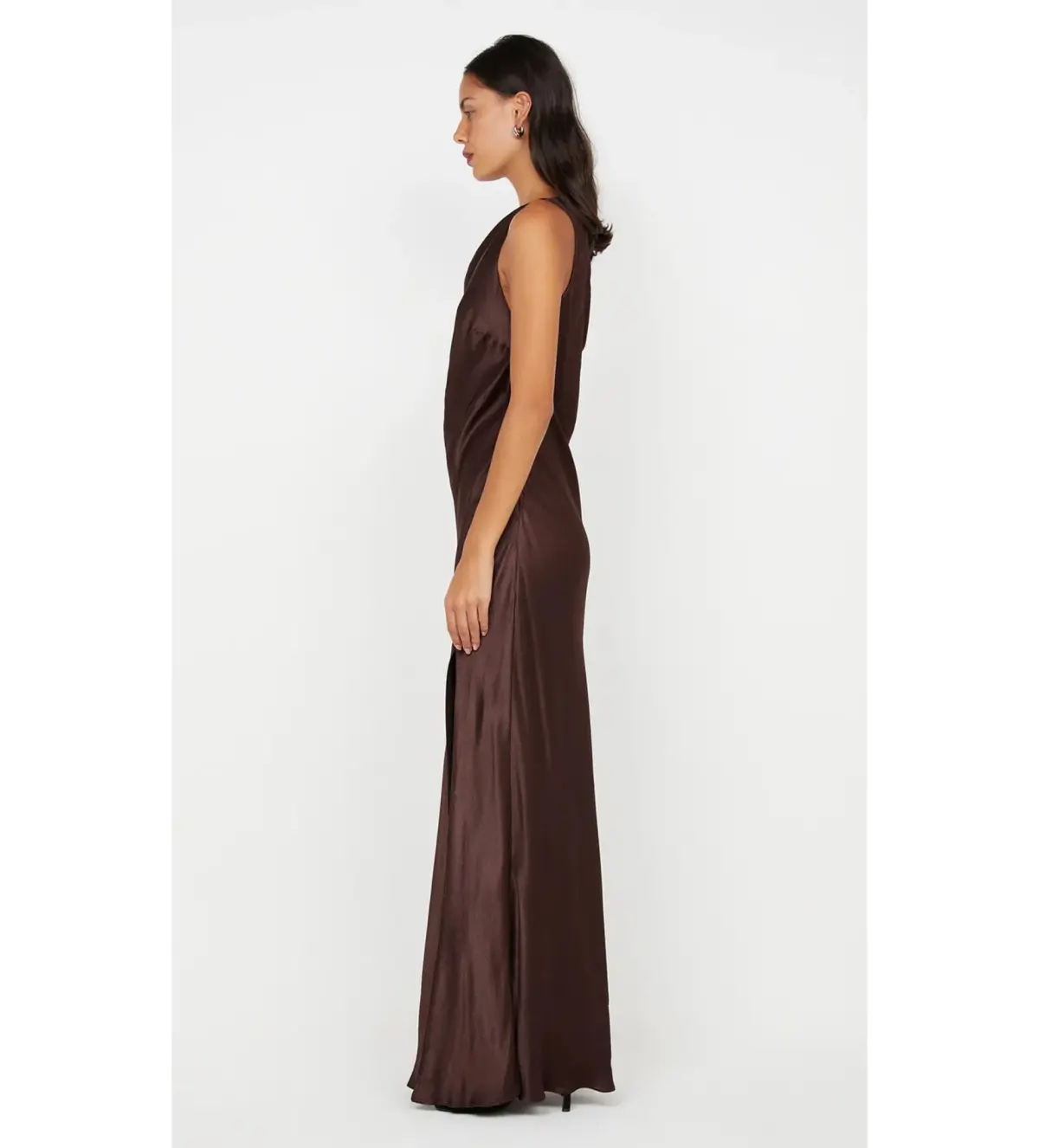 Bec & Bridge Sol Asym Maxi Dress Dark Chocolate Size AU 6 - Image 3