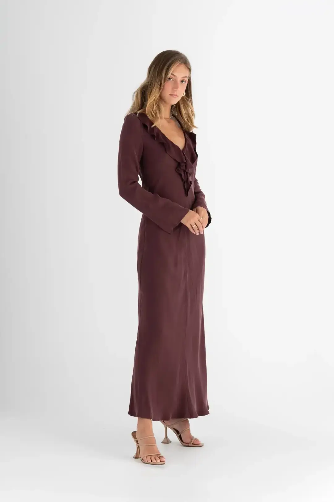 Pasduchas Soul Sleeve Maxi Dress Cherry Size AU 10 for rent on The Volte - main image