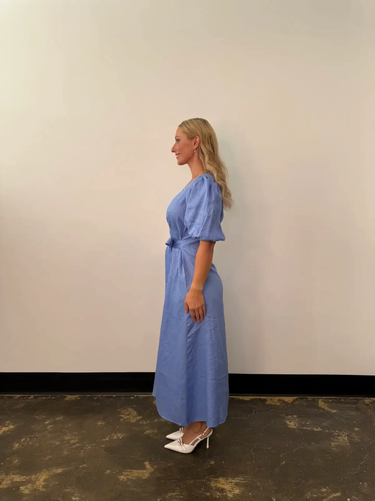 Pasduchas Vera Button Midi Dress Blue Size 16 - Image 3